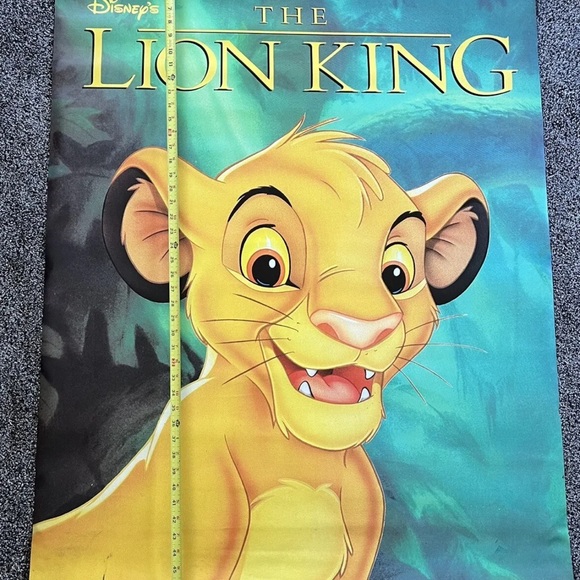 Disney Lion King Vintage 1995 2-Sided Vinyl Store Display Banner - Approx 34x57 - Picture 3 of 15